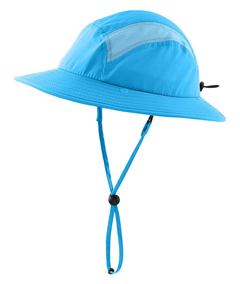 Home Prefer UPF 50+ Boys Sun Hat with Neck Flap Summer Beach Hat Kids Safari Hat (Aqua Blue) - Image 2